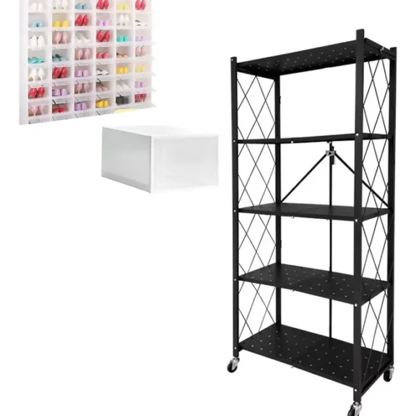 RACK ESTANTE METALICO CON RUEDAS GIRATORIAS Y ORGANIZADOR