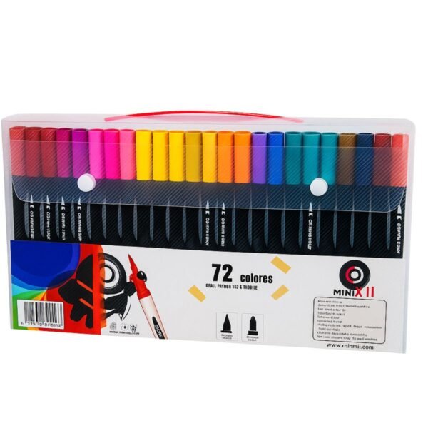 PLUMONES DOBLE PUNTA KIT 72 COLORES MARCADORES DUAL PENCIL