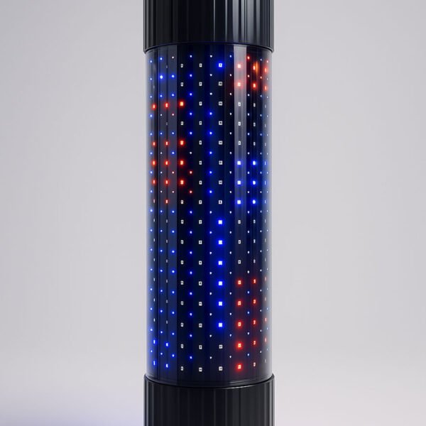 Faro Caramelo Giratorio Para Barbería 65 Cm Poste Con Luz